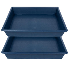 NIMYAU 16 inch square plant saucer blue top view
