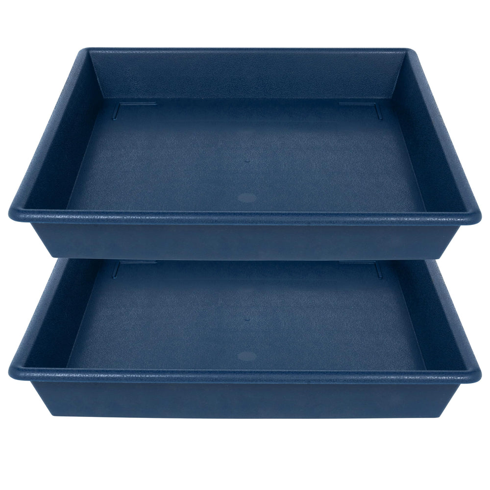 NIMYAU 18 Inch Square Plant Saucer blue front view
