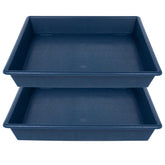 NIMYAU 18 Inch Square Plant Saucer blue front view