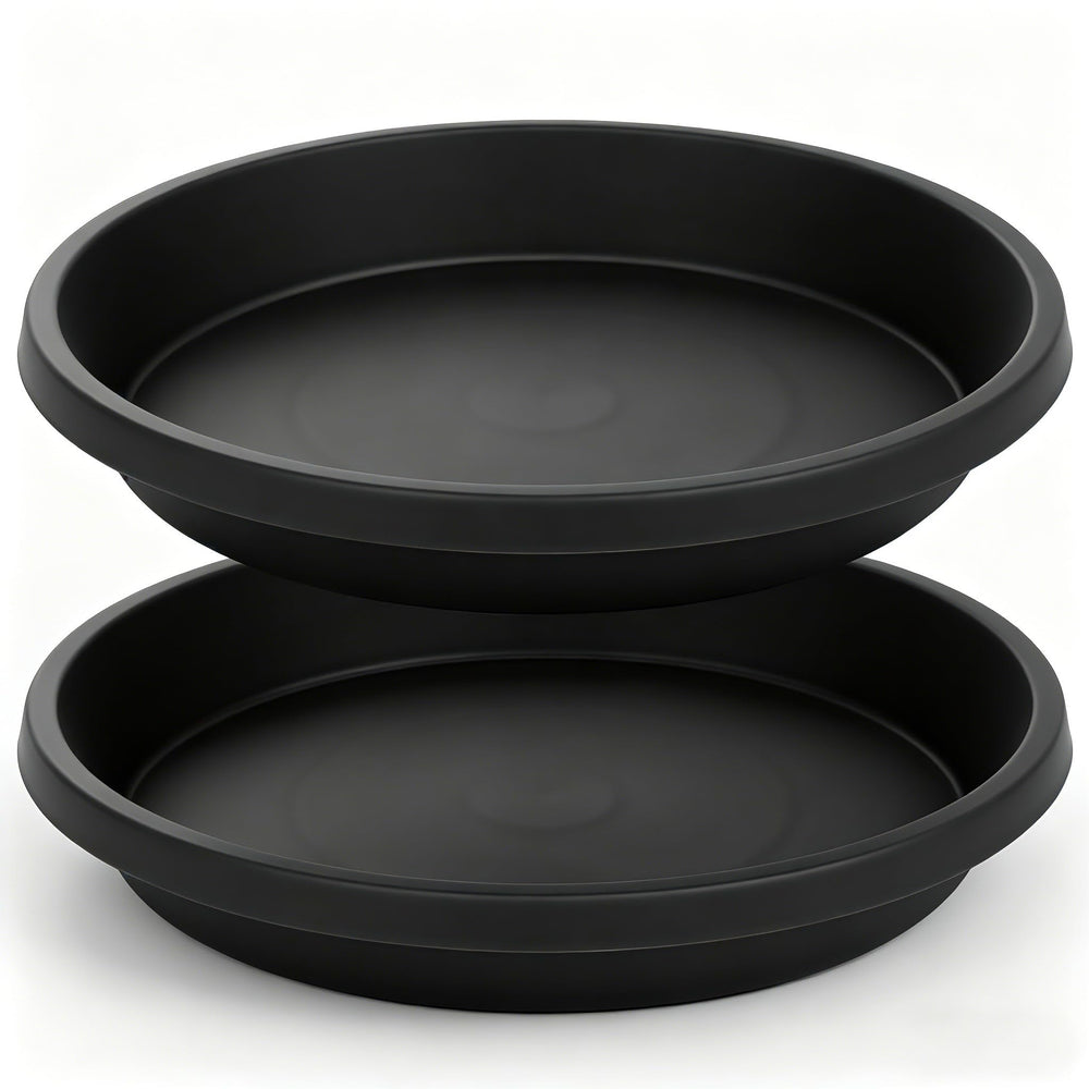 NIMYAU 2 Pack Plant Saucer 16 Inch black front view