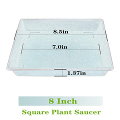 NIMYAU 8 Inch Square Plant Saucer back view