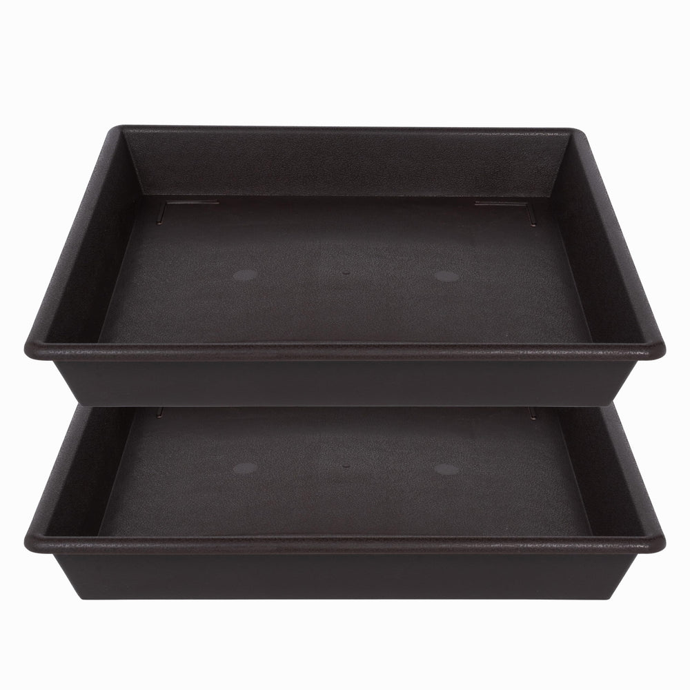 NIMYAU Square Plant Saucer 16 inch top view brown