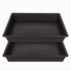 NIMYAU Square Plant Saucer 16 inch top view brown