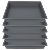 NIMYAU Square Plant Saucer 6 Inch black plastic tray front view
