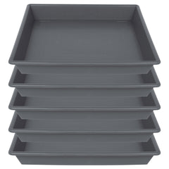 NIMYAU Square Plant Saucer 6 Inch black plastic tray front view