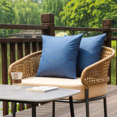 NiNi ALL Outdoor Pillow Covers Dark Blue showing hidden zipper