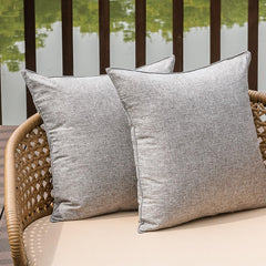 NiNi ALL Outdoor Waterproof Throw Pillow Covers set of 2 in grey