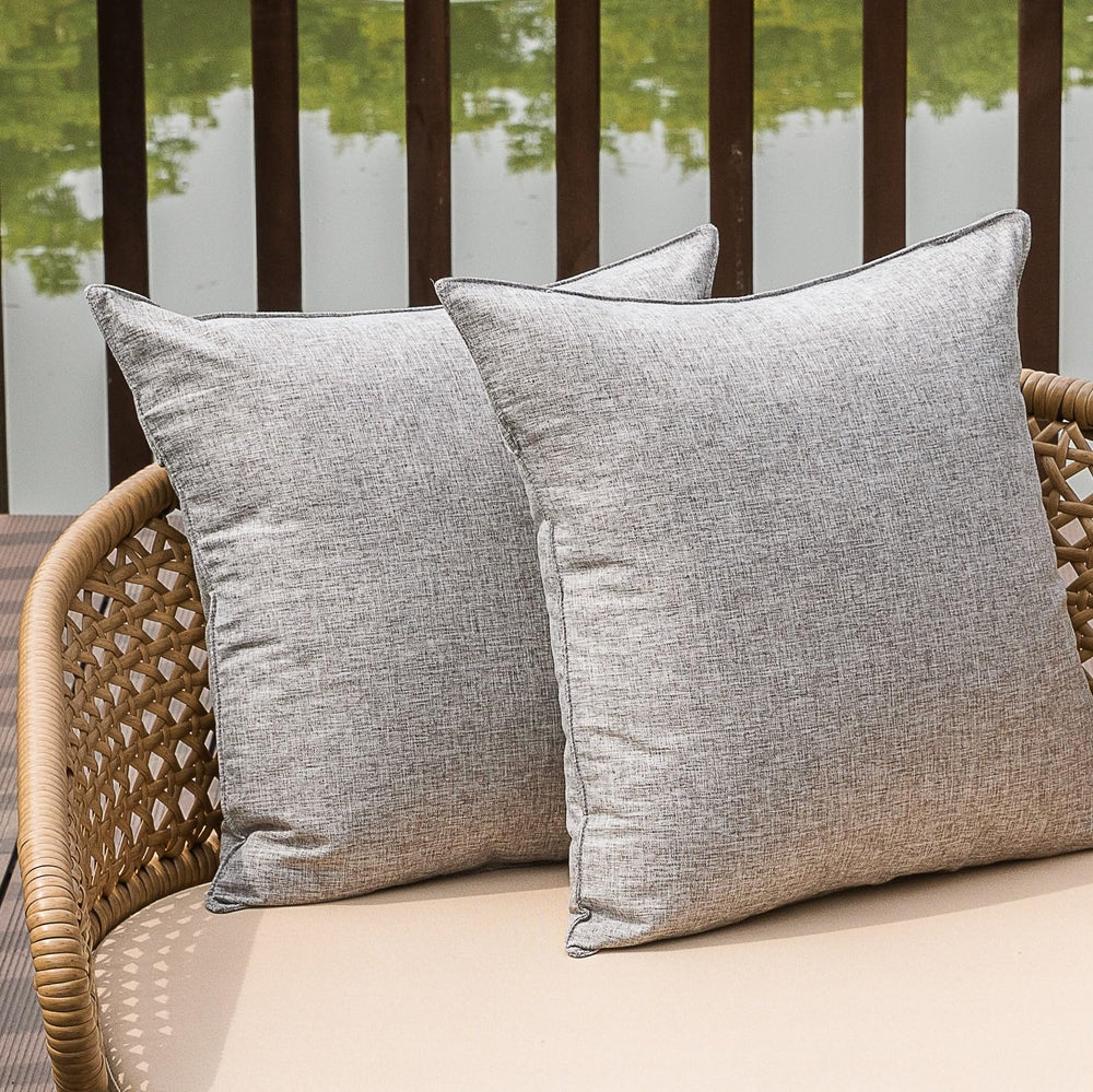 NiNi ALL Waterproof Outdoor Pillow Covers 16x16 grey front view