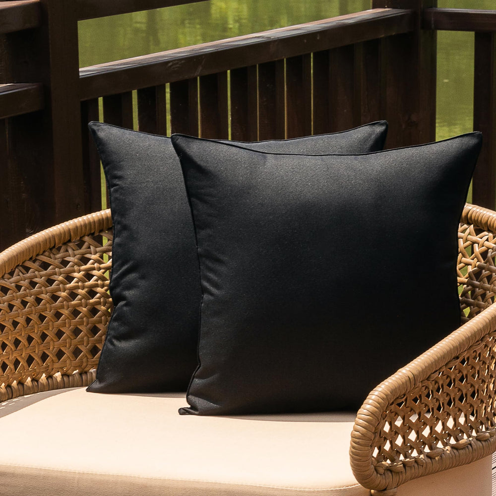 NiNi ALL Waterproof Outdoor Pillow Covers set of 2 in black