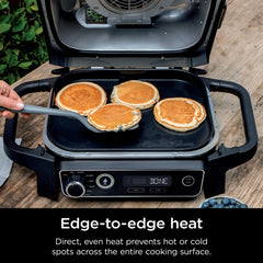 Ninja Woodfire Outdoor Griddle cooking pancakes