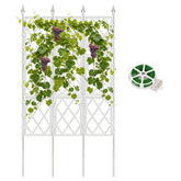 Nisoger 5.25FT Garden Trellis white metal frame front view