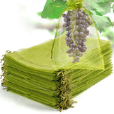 NIUBIER 50 Pcs Fruit Protection Bags green mesh nets front view