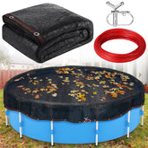 Niuyhe 15FT Pool Leaf Net Cover front view with winch and cable