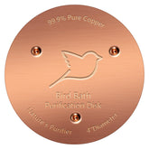 NNG Bird Bath Copper Disk front view, 99.9% pure copper