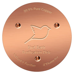 NNG Bird Bath Copper Disk front view, 99.9% pure copper