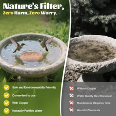NNG Bird Bath Copper Disk with water surface contact