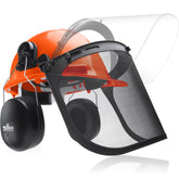 NoCry 6-in-1 Chainsaw Helmet front view with face shield