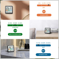 NOKLEAD Digital Hygrometer displayed on a nightstand