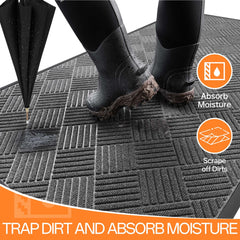 Non-slip natural rubber backing of HOMEK doormat