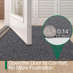 Non-slip rubber backing of LUMI door mat
