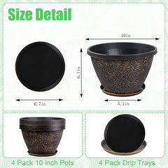 Nooulap 10 inch plant pot stacked for storage