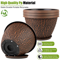 Nooulap 8 inch plant pot with saucer side view