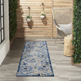 Nourison Aloha Blue Grey Area Rug front view, 2'3" x 8'
