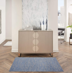Nourison Essentials Blue Grey Area Rug 3' x 5' front view