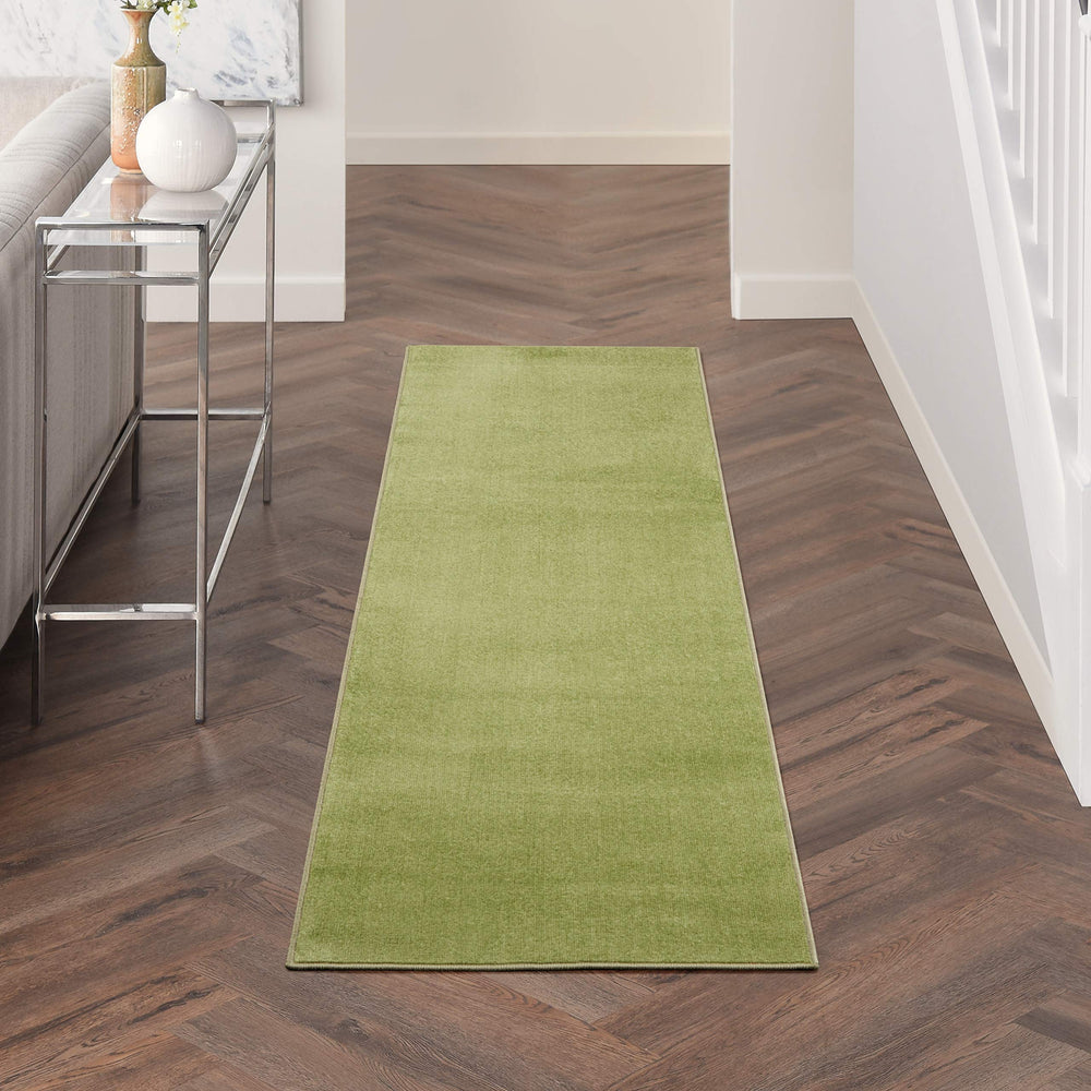 Nourison Essentials Green Area Rug 2' x 6' front view