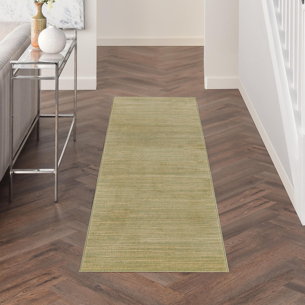 Nourison Essentials Green Gold Outdoor Rug front view