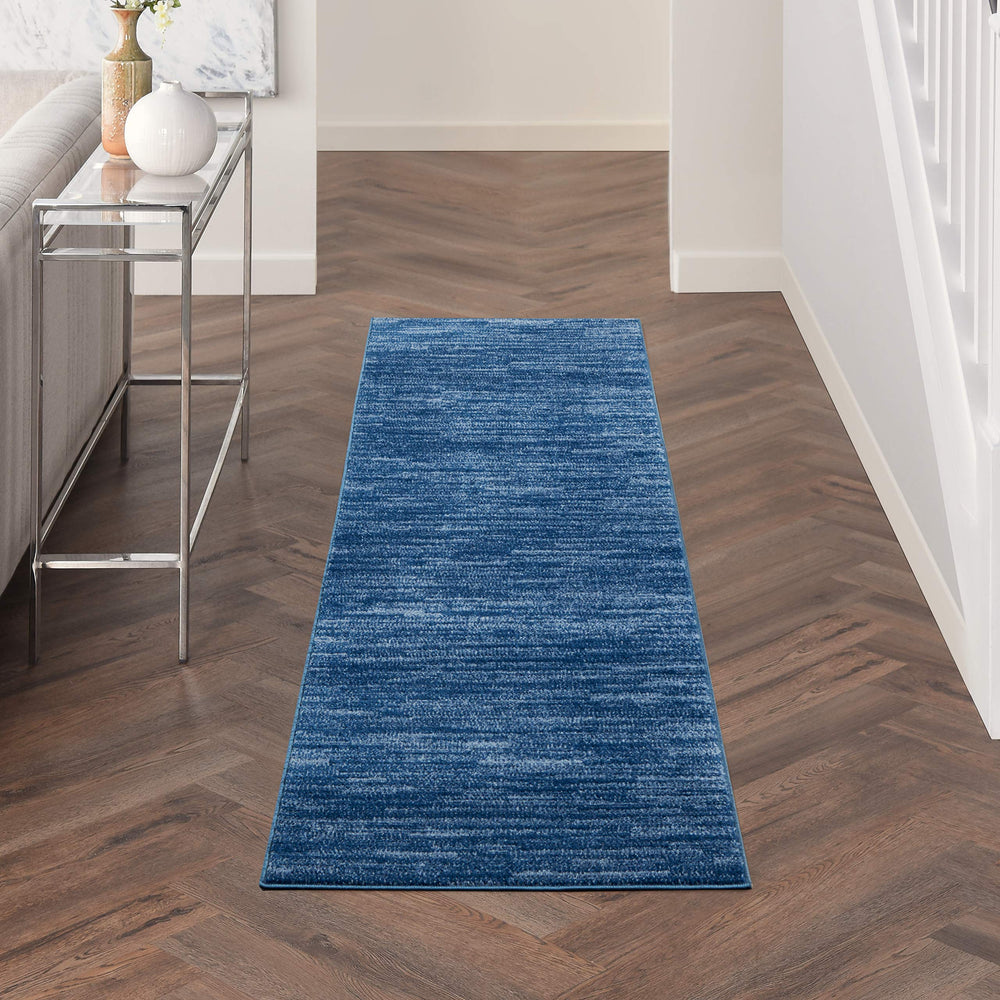 Nourison Essentials Navy Blue 2' x 6' Outdoor Runner Rug front view