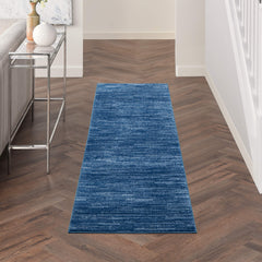 Nourison Essentials Navy Blue 2' x 6' Outdoor Runner Rug front view