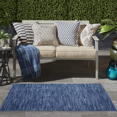 Nourison Essentials Navy Blue Area Rug 3' x 5' corner detail