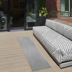 Nourison Essentials Silver Grey Outdoor Rug with soft texture