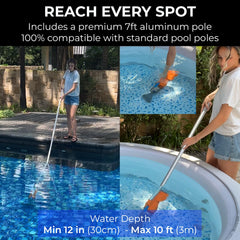 NOVOQUE vacuum in use cleaning a pool