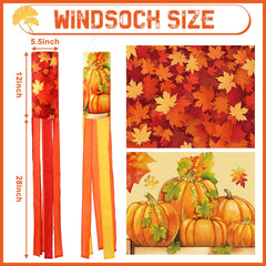 NOVWANG 40 inch fall windsock with a maple leaf design