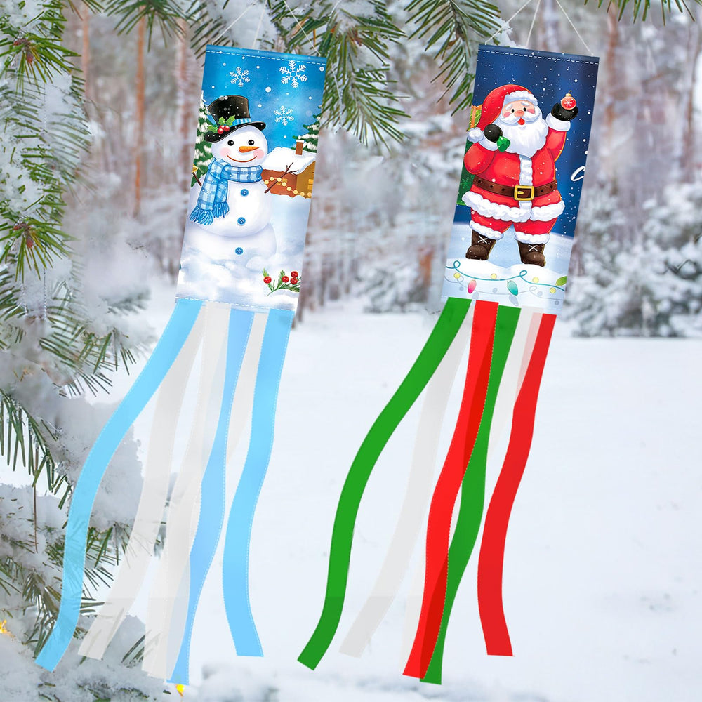NOVWANG Christmas windsock snowman design front view