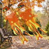 NOVWANG Fall Scarecrow Windsock front view with top hat