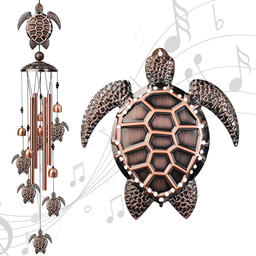 Nowpis 35" Sea Turtle Wind Chime front view with decorative turtles