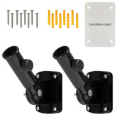 NQ flag pole holder adjustable bracket front view in black
