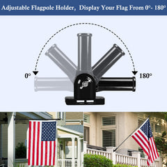 NQ flag pole holder adjustable bracket with flag mounted outdoors