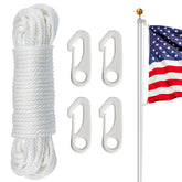 NQ Flag Pole Rope Kit 50FT nylon rope with clips