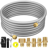 NQN 18FT propane extension hose with brass fittings front view