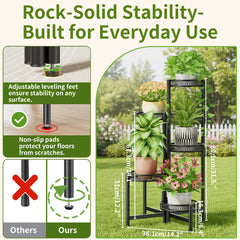 NQW plant stand with plants displayed on each tier