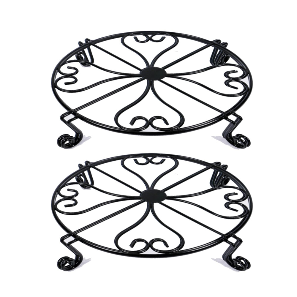 NSYOOMH 10-inch metal plant stand black front view