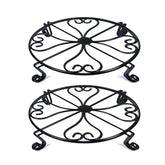 NSYOOMH 10-inch metal plant stand black front view