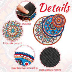 Nuanchu Boho Plant Coaster on a wooden table with a plant