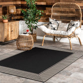 nuLOOM Asha 5' x 8' rug front view with striped border