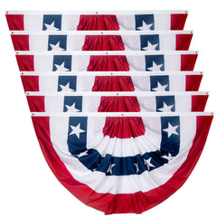 NUOLAN 3x6 Ft USA Pleated Fan Flag front view
