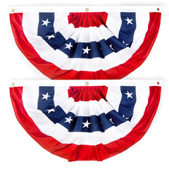 NUOLAN American Bunting Flag 2x4 ft red, white and blue design front view